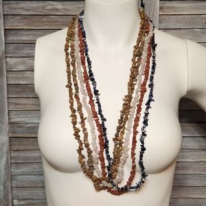 5 Strands Natural 7-8mm Freeform Gemstone Chips Beads Strands 32-36"